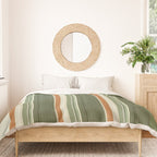 Sage Olive Green Stripes Duvet Cover Gallery Image 3