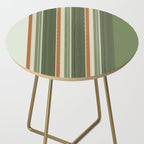 Sage Olive Green Stripes Side Table Gallery Image 2
