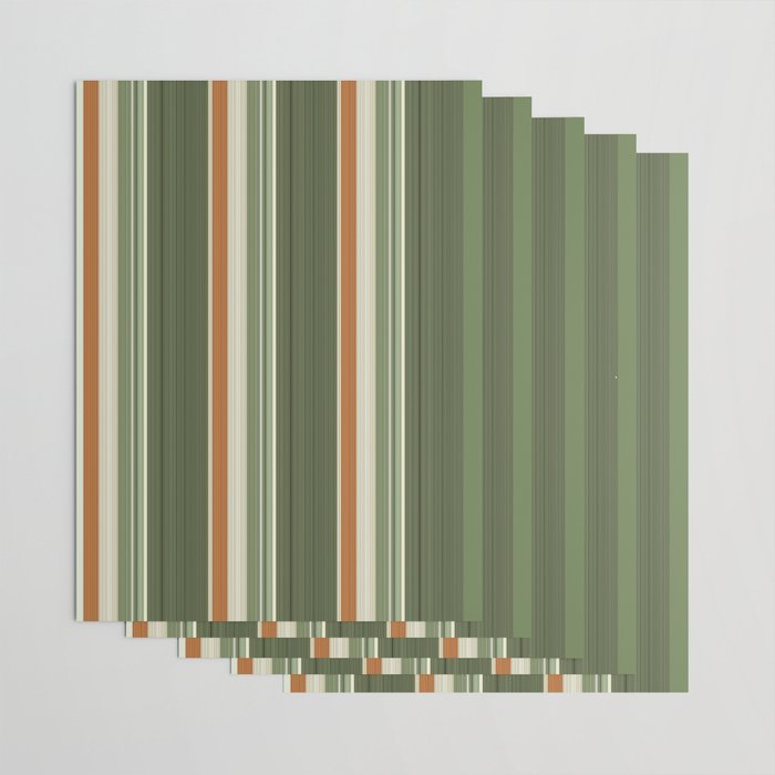 Sage Olive Green Stripes Wrapping Paper Gallery Image 3