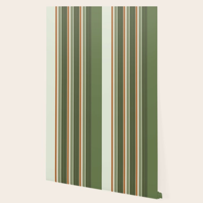 Sage Olive Green Stripes Wallpaper Gallery Image 2
