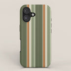 Sage Olive Green Stripes iPhone Case Gallery Image 1
