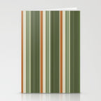 Sage Olive Green Stripes Stationery Card Gallery Image 2