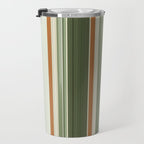 Sage Olive Green Stripes Travel Mug Gallery Image 3