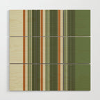 Sage Olive Green Stripes Wood Wall Art Gallery Image 1