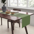 Sage Olive Green Stripes Table Runner Gallery Image 2