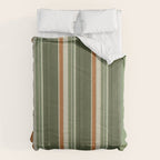 Sage Olive Green Stripes Comforter Gallery Image 6