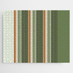 Sage Olive Green Stripes Jigsaw Puzzle Gallery Image 1
