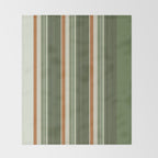 Sage Olive Green Stripes Throw Blanket Gallery Image 2