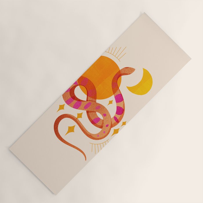 Abstraction_SUN_MOON_SNAKE_Minimalism_001 Yoga Mat Gallery Image 1