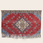 Red Diamond Blue Bluffs Kazak Persian Handmade Rugs  Wall Hanging Gallery Image 1