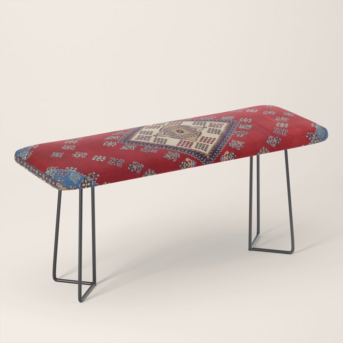 Red Diamond Blue Bluffs Kazak Persian Handmade Rugs  Bench Gallery Image 1