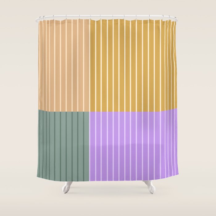 Color Block Line Abstract XLIII Shower Curtain Gallery Image 1