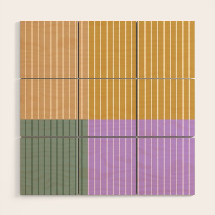 Color Block Line Abstract XLIII Wood Wall Art Gallery Image 1