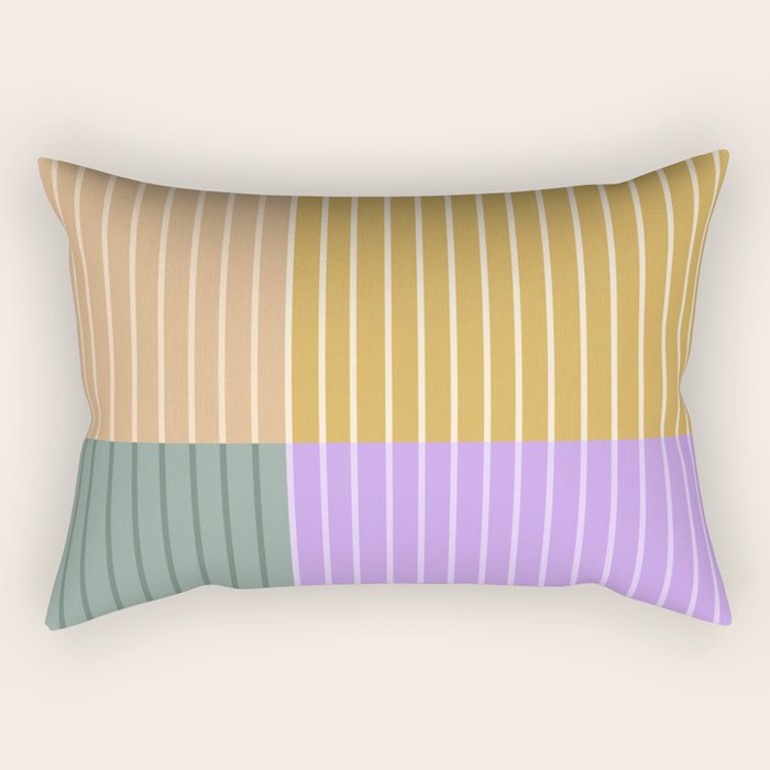 Color Block Line Abstract XLIII Rectangular Pillow Gallery Image 1
