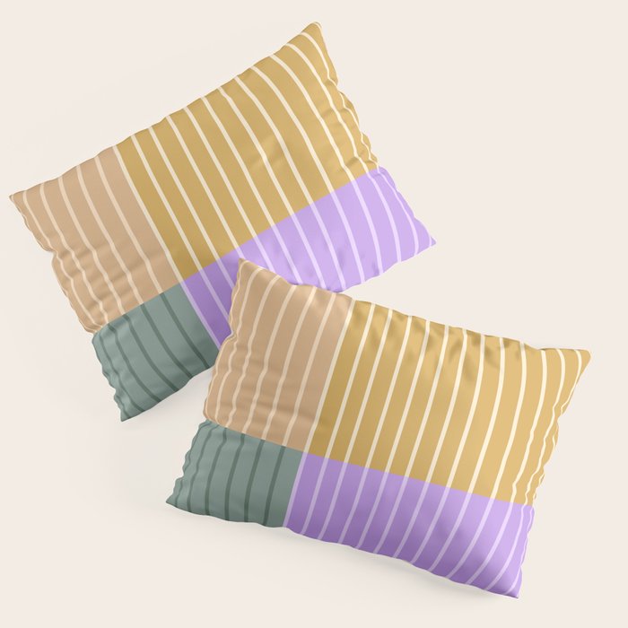 Color Block Line Abstract XLIII Pillow Sham Gallery Image 1