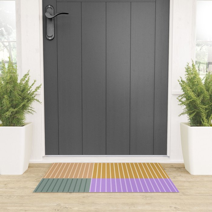 Color Block Line Abstract XLIII Welcome Mat Gallery Image 3