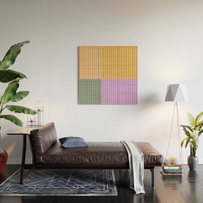 Color Block Line Abstract XLIII Wood Wall Art Gallery Image 2