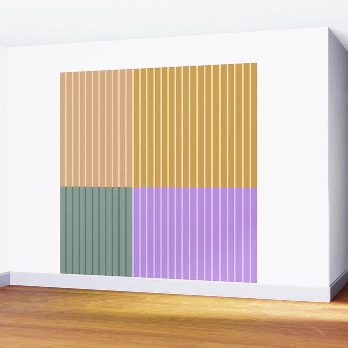 Color Block Line Abstract XLIII Wall Mural Gallery Image 2