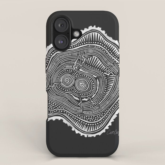 Peachleaf Willow â White on Black iPhone Case Gallery Image 1