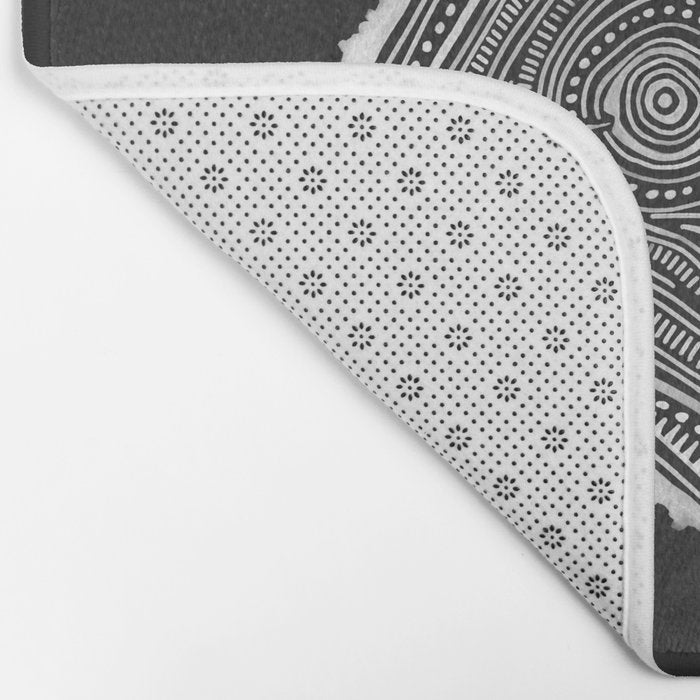 Peachleaf Willow â White on Black Bath Mat Gallery Image 2