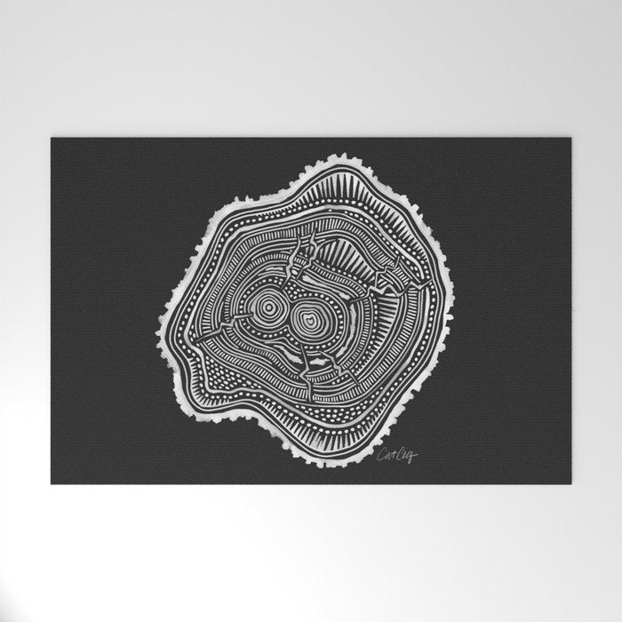 Peachleaf Willow â White on Black Welcome Mat Gallery Image 1