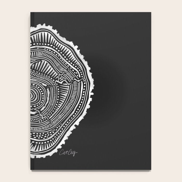 Peachleaf Willow â White on Black Notebook Gallery Image 4
