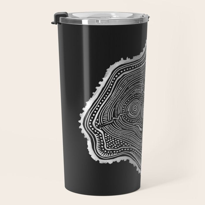 Peachleaf Willow â White on Black Travel Mug Gallery Image 3