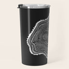 Peachleaf Willow â White on Black Travel Mug Gallery Image 3
