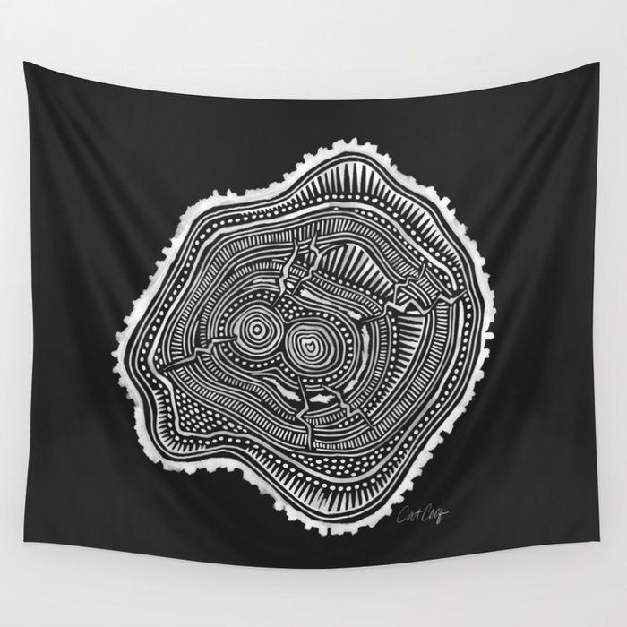 Peachleaf Willow â White on Black Wall Tapestry Gallery Image 1