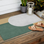 Halfmoon Colorblock - White Green on Gold Outdoor Rug Gallery Image 2