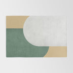 Halfmoon Colorblock - White Green on Gold Rug Gallery Image 2