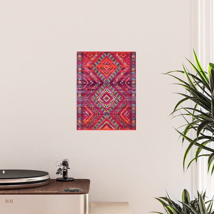 Rose Oasis: Vintage Bohemian Geometric Heritage Poster Gallery Image 2