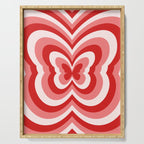 Retro 70s Butterfly in Red Serving Tray Gallery Image 1