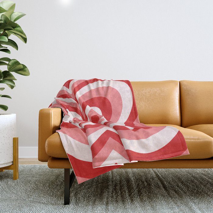 Retro 70s Butterfly in Red Throw Blanket Gallery Image 1