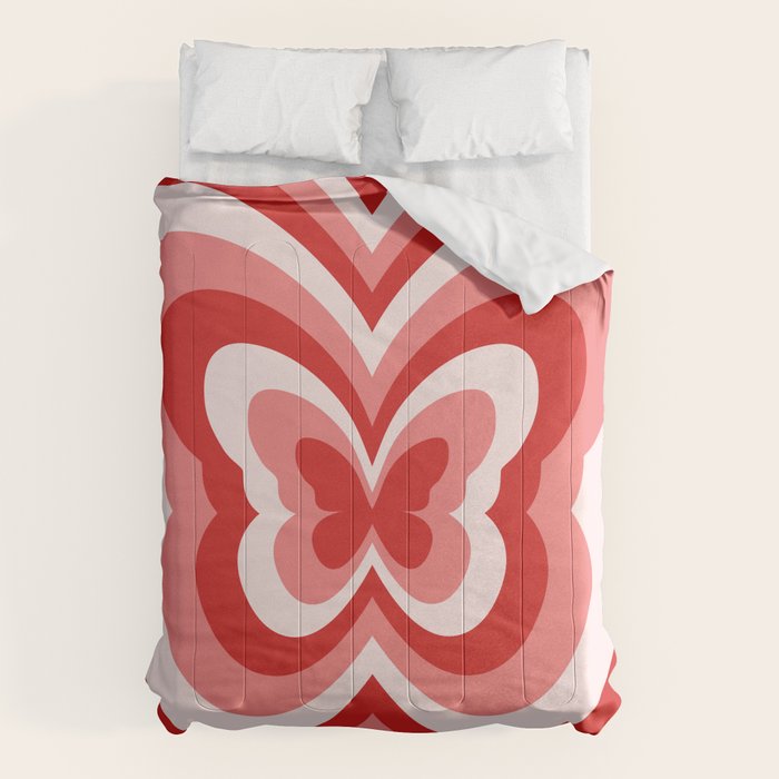 Retro 70s Butterfly in Red Comforter Gallery Image 6