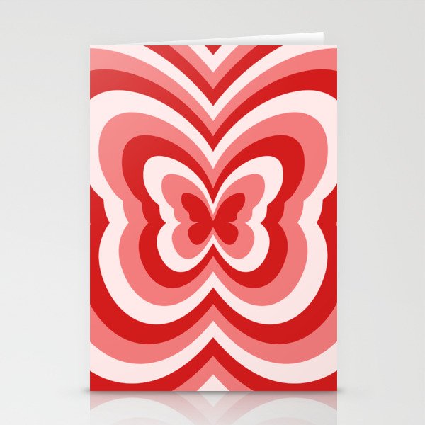 Retro 70s Butterfly in Red Stationery Card Gallery Image 1