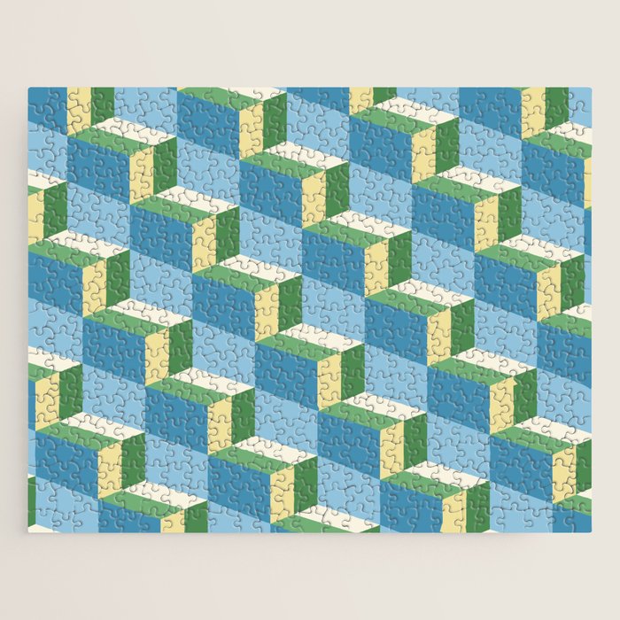 Cuboid Geometric Abstract Shapes Pattern XXVII Jigsaw Puzzle Gallery Image 1