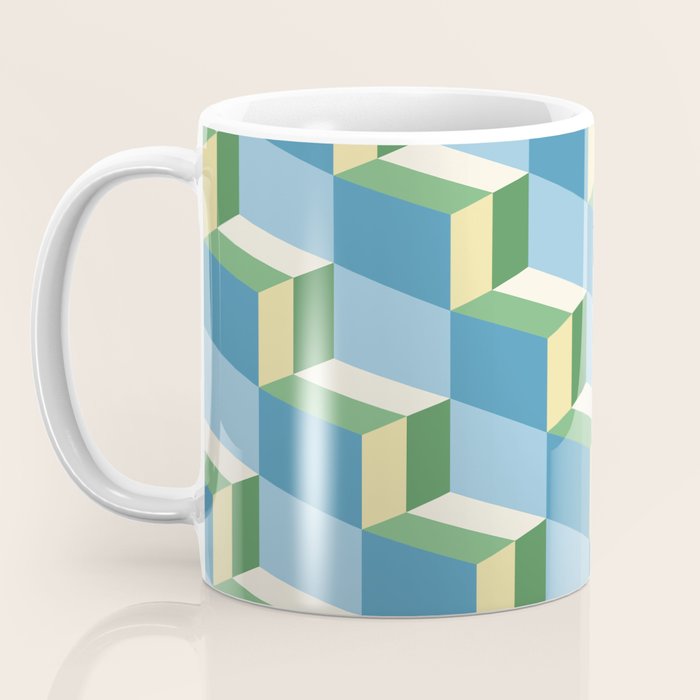 Cuboid Geometric Abstract Shapes Pattern XXVII Coffee Mug Gallery Image 3