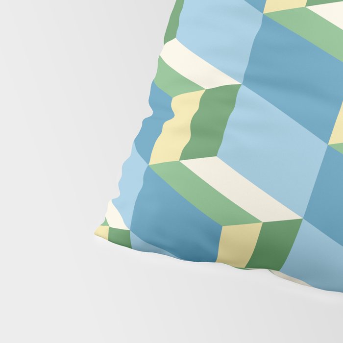 Cuboid Geometric Abstract Shapes Pattern XXVII Pillow Sham Gallery Image 4