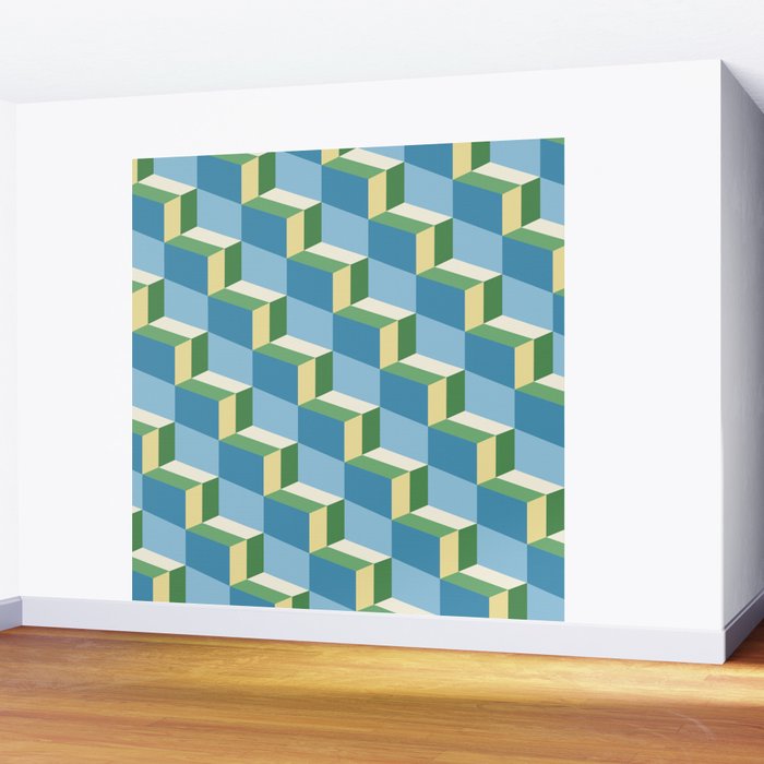 Cuboid Geometric Abstract Shapes Pattern XXVII Wall Mural Gallery Image 2