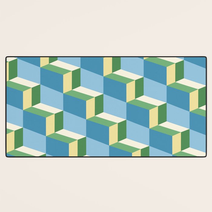 Cuboid Geometric Abstract Shapes Pattern XXVII Desk Mat Gallery Image 3