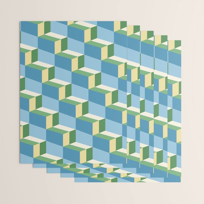Cuboid Geometric Abstract Shapes Pattern XXVII Wrapping Paper Gallery Image 3