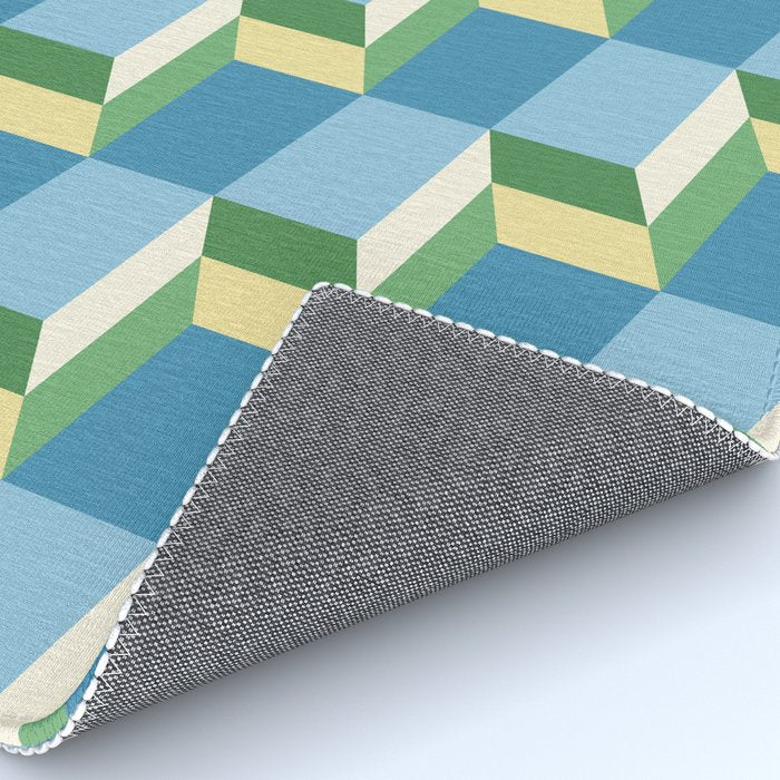 Cuboid Geometric Abstract Shapes Pattern XXVII Rug Gallery Image 4