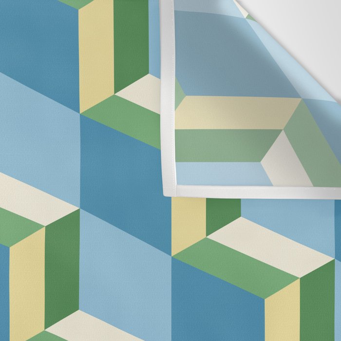 Cuboid Geometric Abstract Shapes Pattern XXVII Wall Tapestry Gallery Image 3