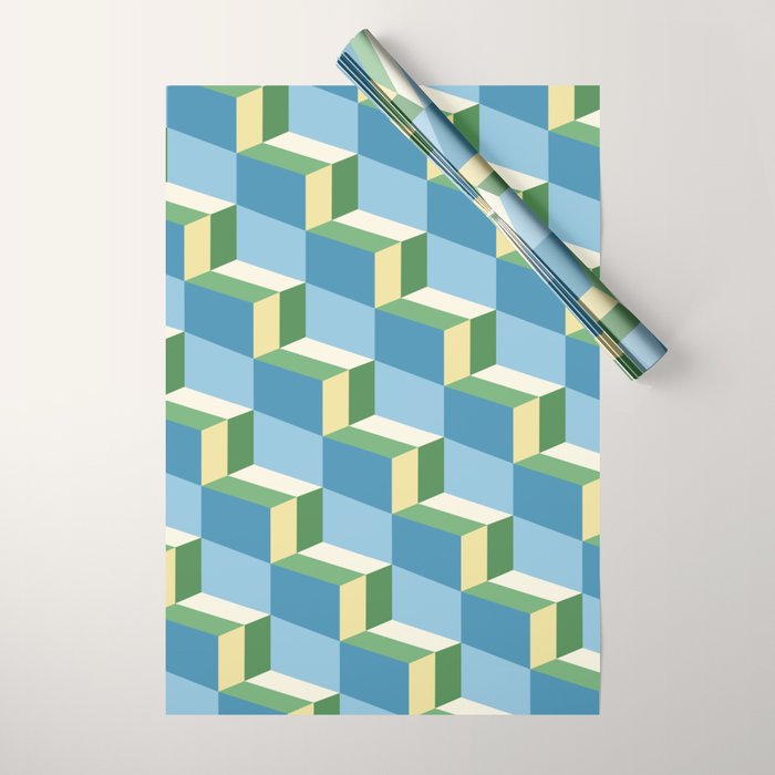 Cuboid Geometric Abstract Shapes Pattern XXVII Wrapping Paper Gallery Image 1