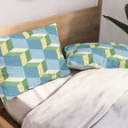Cuboid Geometric Abstract Shapes Pattern XXVII Pillow Sham Gallery Image 2
