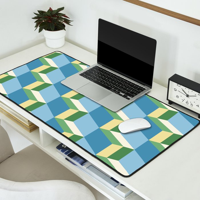 Cuboid Geometric Abstract Shapes Pattern XXVII Desk Mat Gallery Image 2