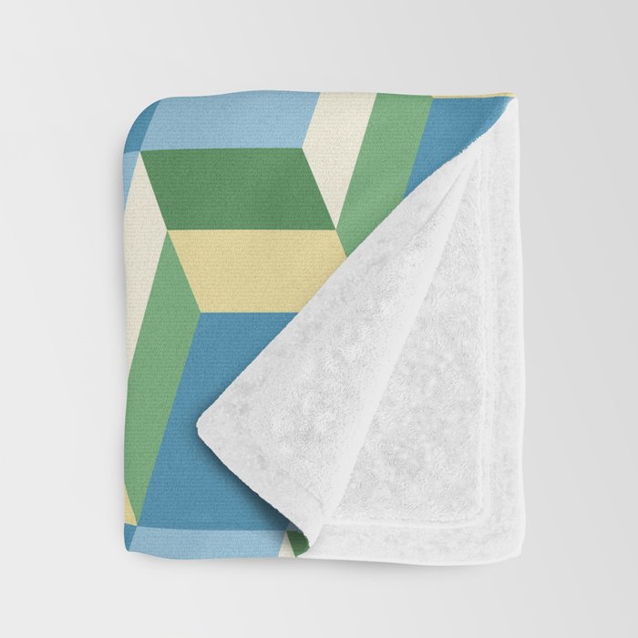 Cuboid Geometric Abstract Shapes Pattern XXVII Throw Blanket Gallery Image 3