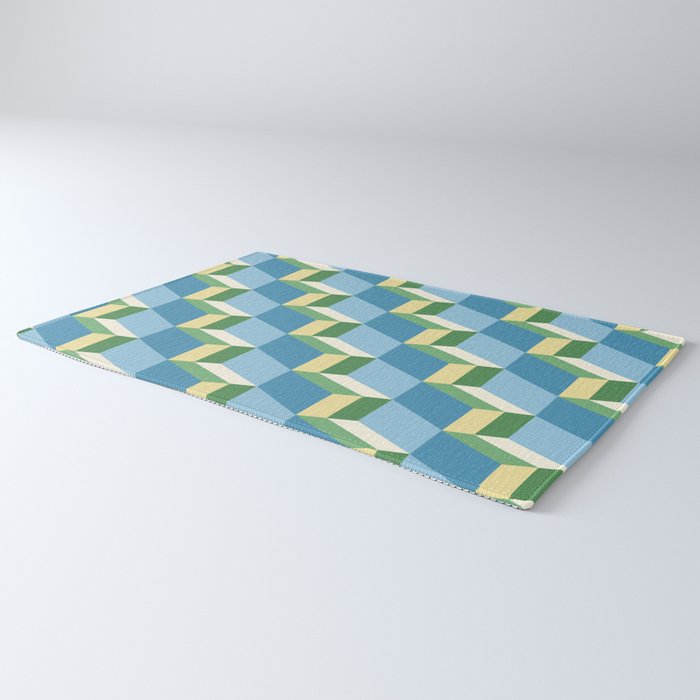 Cuboid Geometric Abstract Shapes Pattern XXVII Rug Gallery Image 3