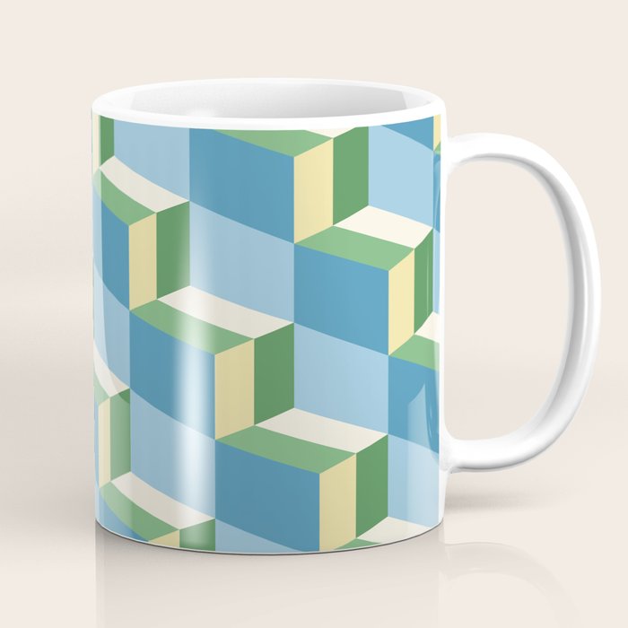 Cuboid Geometric Abstract Shapes Pattern XXVII Coffee Mug Gallery Image 1